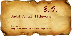 Budaházi Ildefonz névjegykártya